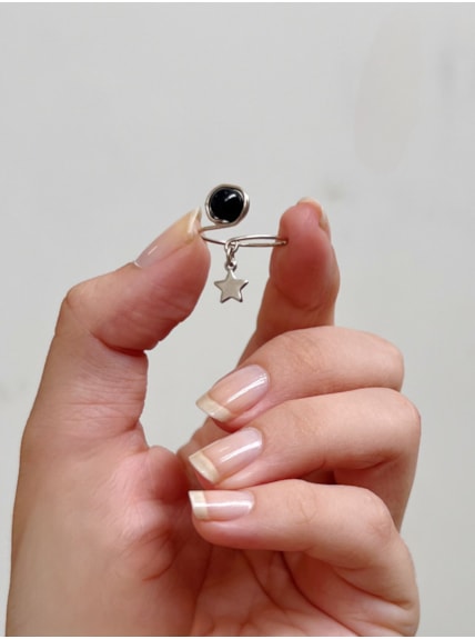 Anel Artesanal Estrela - Onix