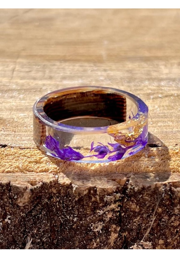 Anel Coco Lavanda e Ouro 18k