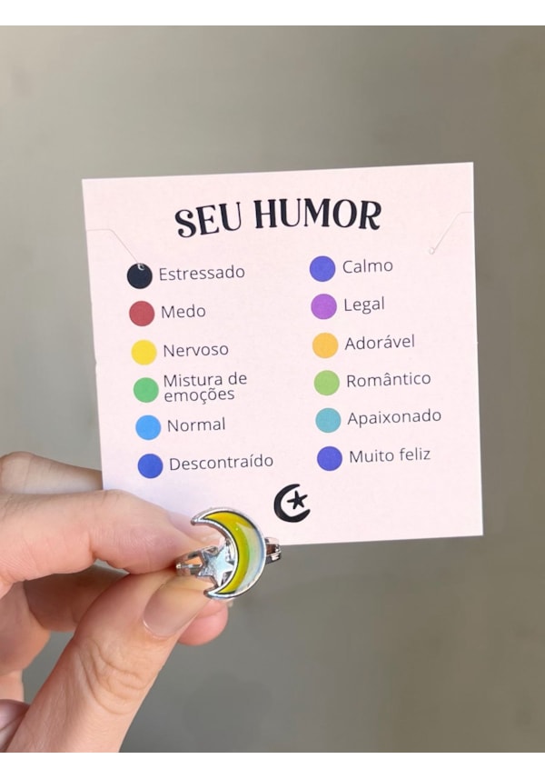 Anel do Humor Lua e Estrela - Ajustável