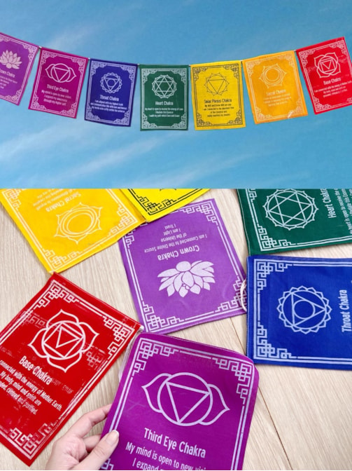 Bandeira Chakras Grande 27cm