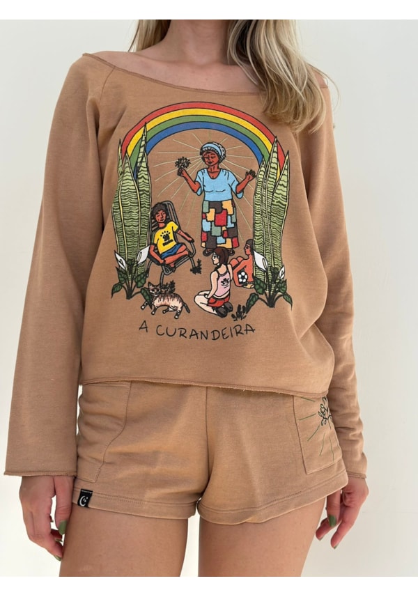Blusa Moletom A Curandeira - Capuccino
