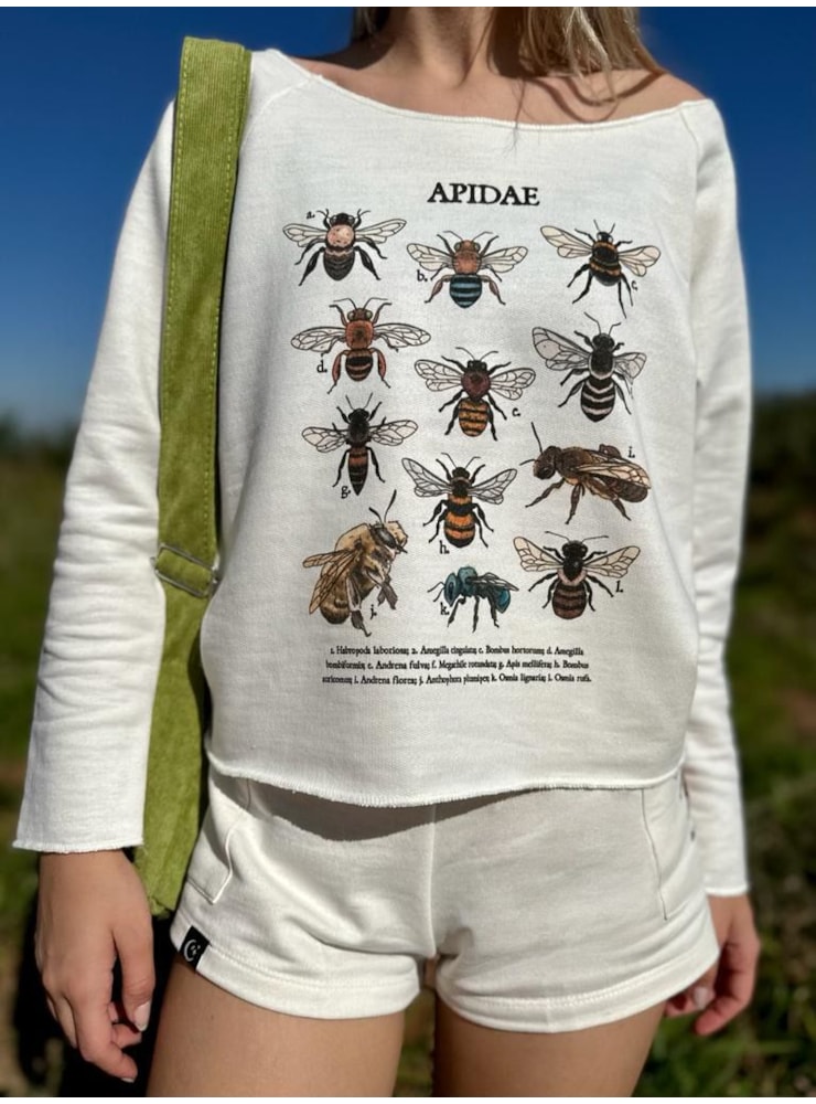 Blusa Moletom Abelhas - Off-White — imagem 1
