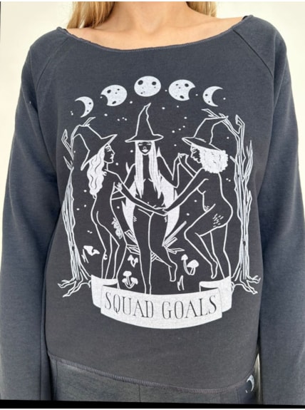 Blusa Moletom Bruxas para Sempre - Grafite