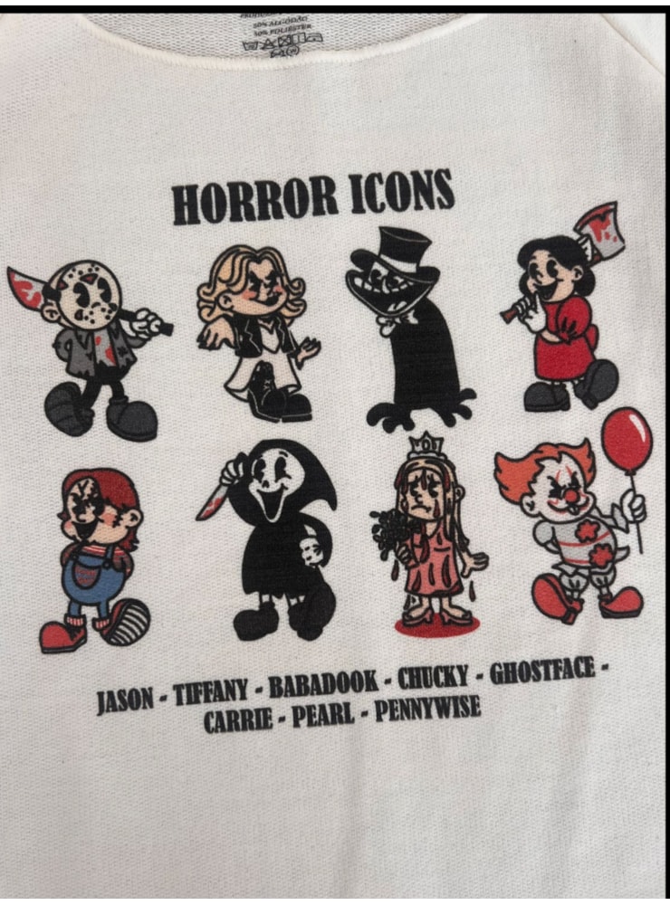 Blusa Moletom Horror Icons - Off-White — imagem 2