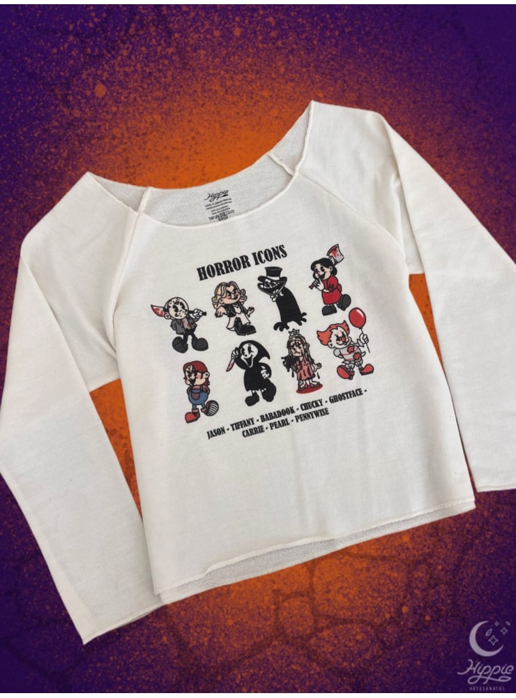 Blusa Moletom Horror Icons - Off-White — imagem 1