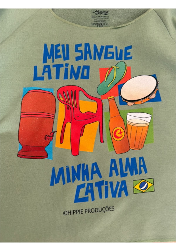 Blusa Moletom Sangue Latino - Verde Menta