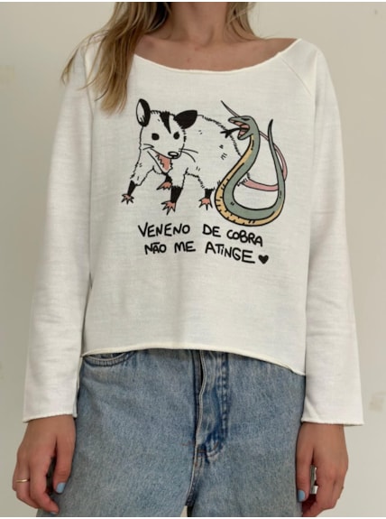 Blusa Moletom Saruê e Cobra - Off-White