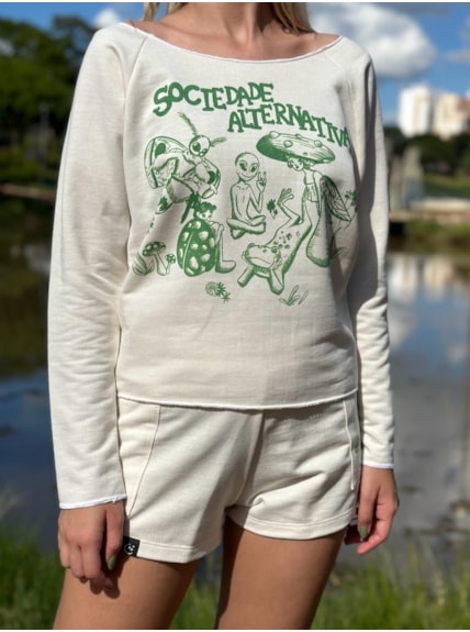 Blusa Moletom Sociedade Alternativa - Off-White