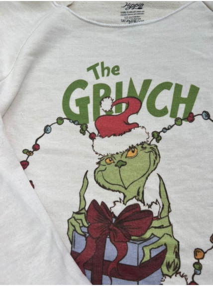 Blusa Moletom The Grinch - Off-White