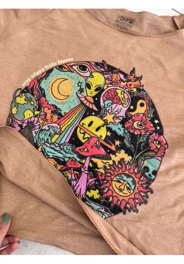 Blusa Moletom Trip Hippie - Capuccino