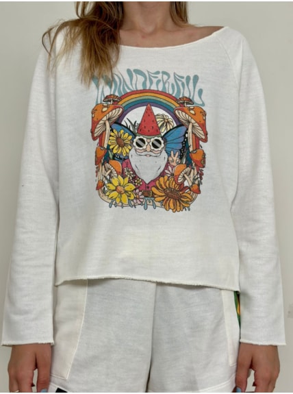 Blusa Moletom Wonderfull - Off-White