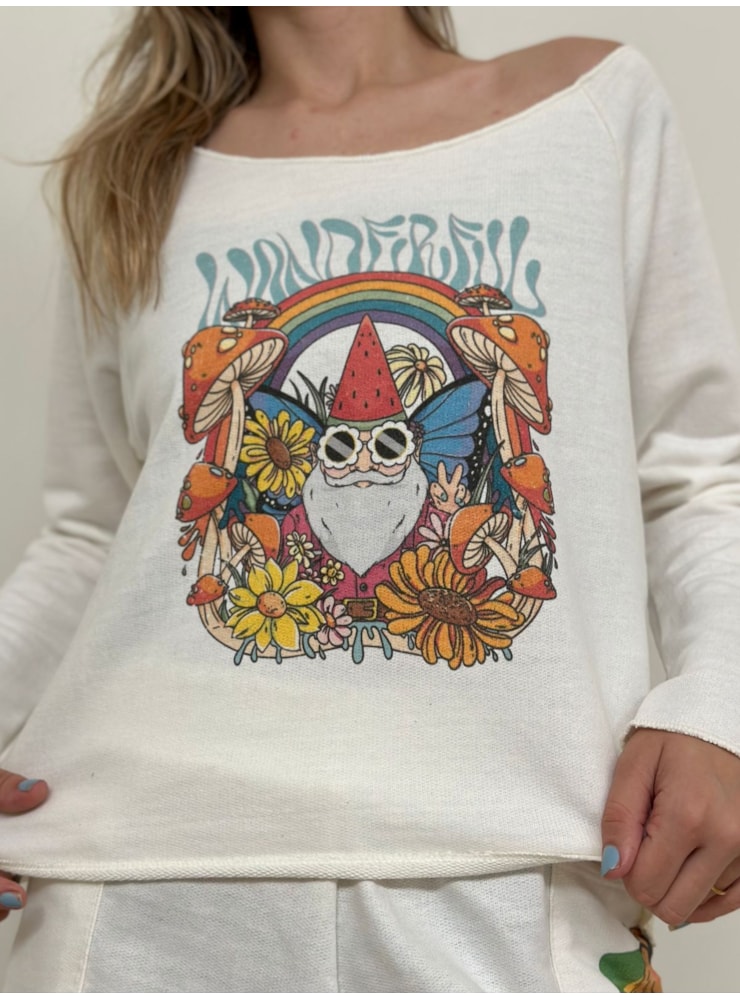 Blusa Moletom Wonderfull - Off-White — imagem 1