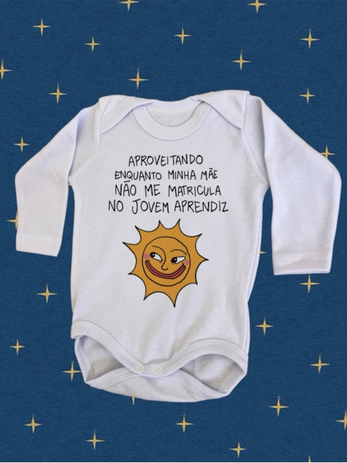 Body Bebê Aproveitando - Branco - Manga Longa