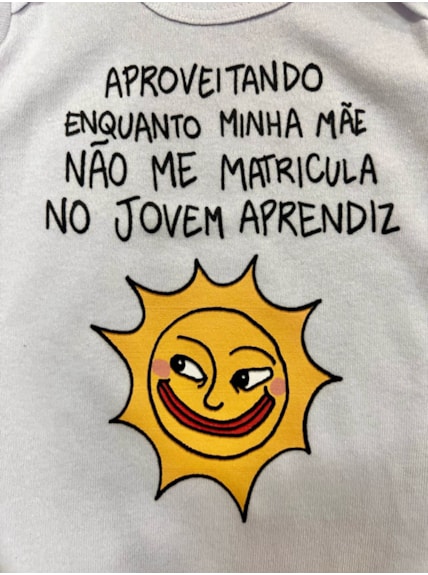 Body Bebê Aproveitando - Branco - Manga Longa