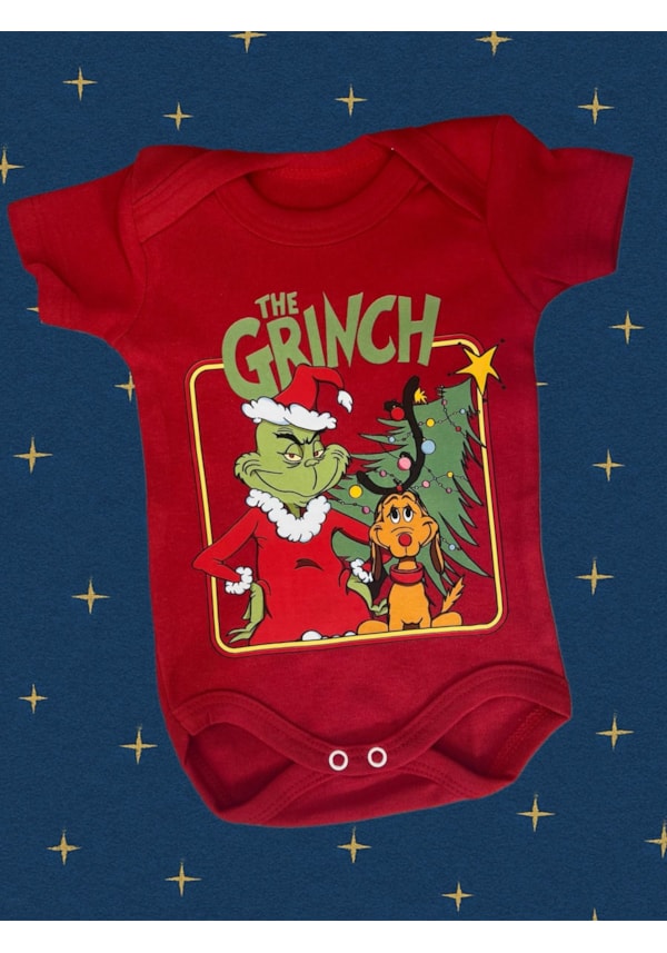 Body Bebê Grinch e Max - Vermelho