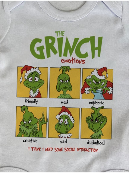 Body Bebê Grinch Emotions - Branco