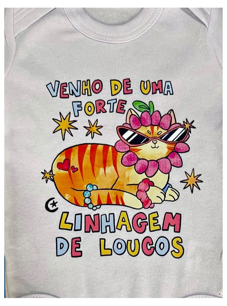 Body Bebê Linhagem de Loucos - Branco - Manga Longa — imagem 2