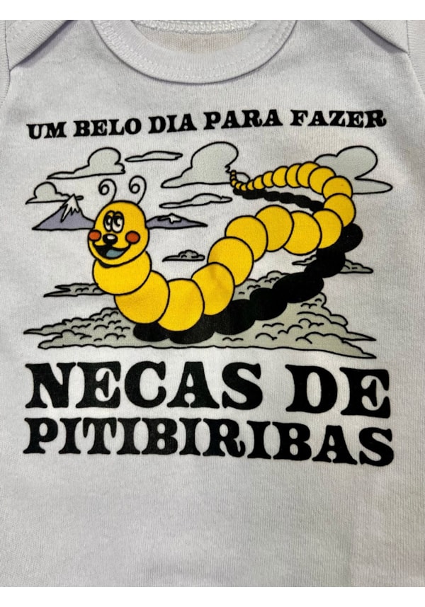 Body Bebê Necas de Pitibiribas - Branco - Manga Longa