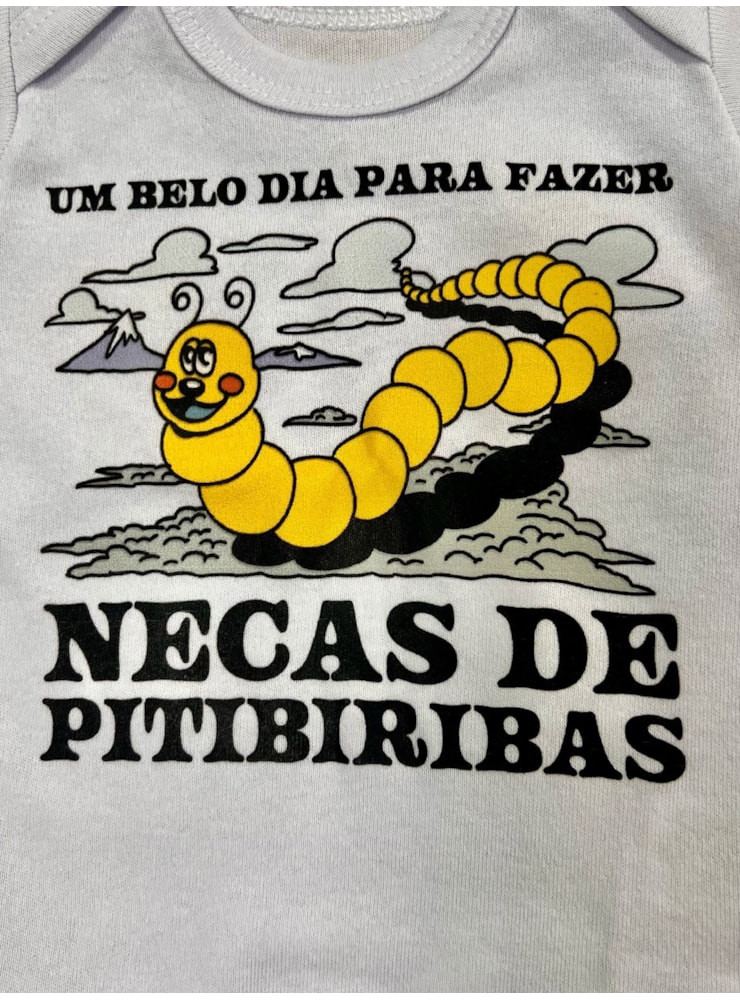 Body Bebê Necas de Pitibiribas - Branco - Manga Longa — imagem 2