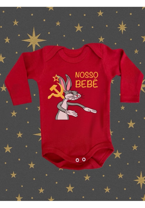 Body Bebê Nosso Bebê - Vermelho - Manga Longa