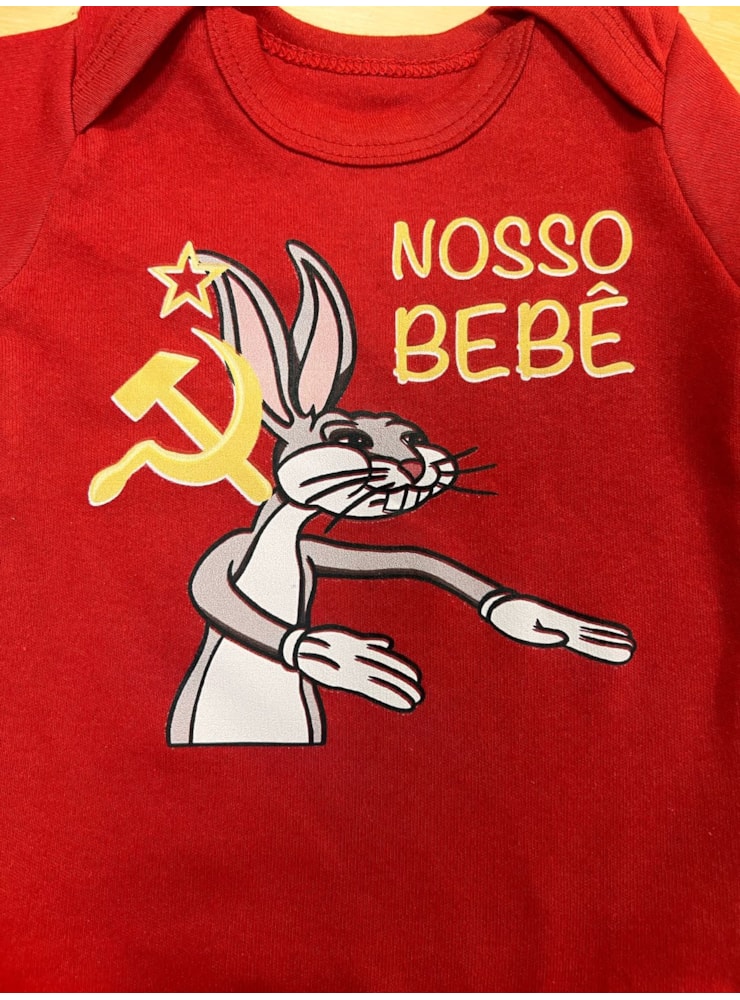 Body Bebê Nosso Bebê - Vermelho - Manga Longa — imagem 2