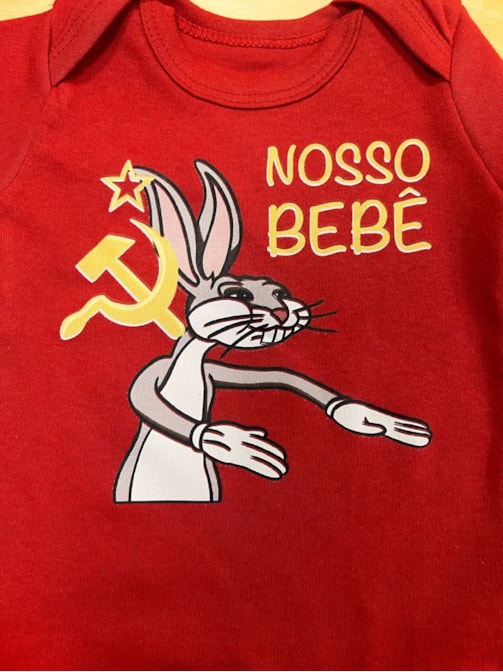 Body Bebê Nosso Bebê - Vermelho - Manga Longa