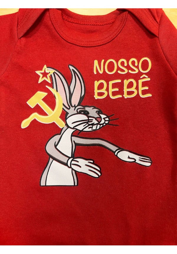 Body Bebê Nosso Bebê - Vermelho - Manga Longa