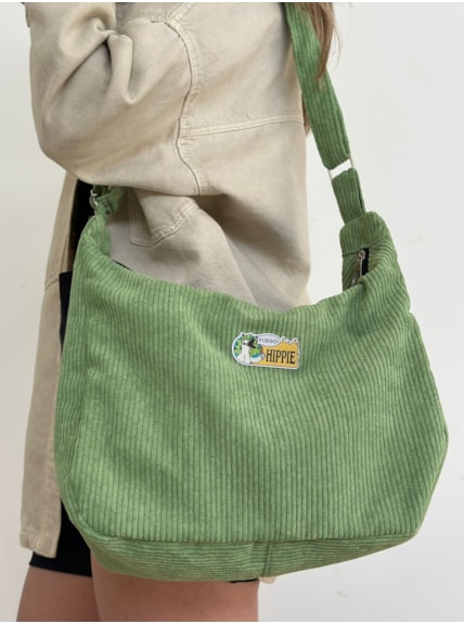 Bolsa Canoa Veludo Cotelê Pistache - Pato