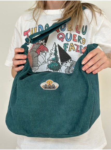 Bolsa Canoa Veludo Cotelê Verde - Cachorro