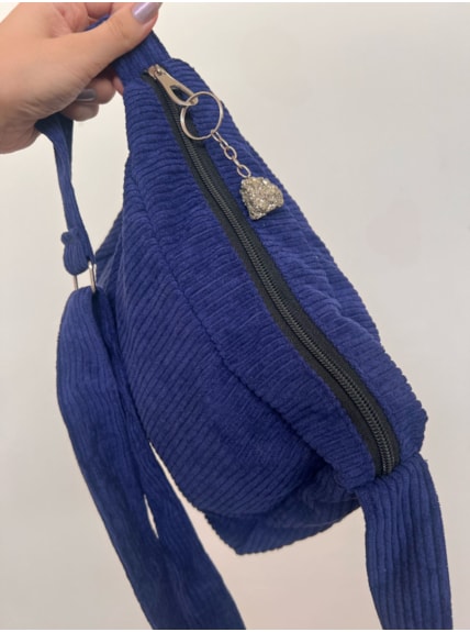 Bolsa Veludo Cotelê Azul Cobalto - Pirita