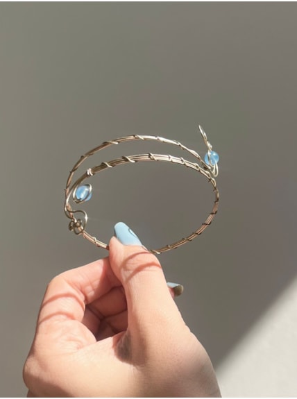 Bracelete Artesanal - Água Marinha