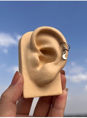 Brinco de Pressão Artesanal - Lua Ear Cuff