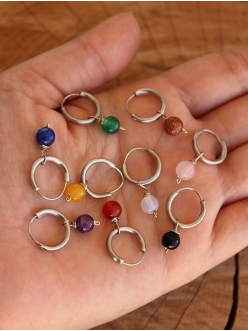 Brinco Único Argola com Pedrinha