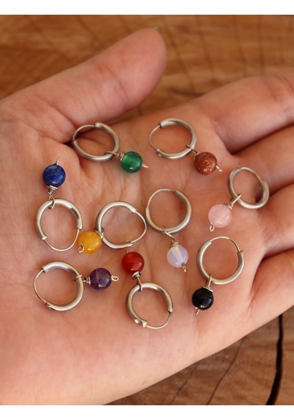 Brinco Único Argola com Pedrinha