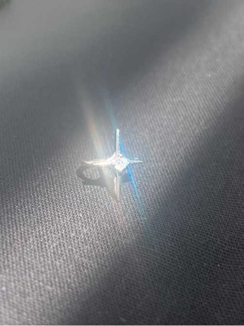 Brinco Único de Pressão - Estrela com Brilho