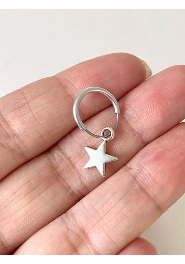 Brinco Único Mini Argola Estrela