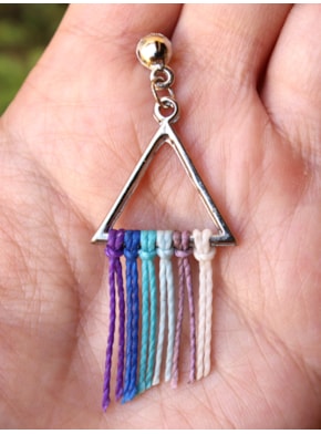 Brinco Único Roxo e Azul