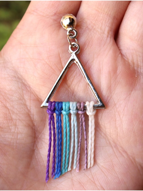 Brinco Único Roxo e Azul