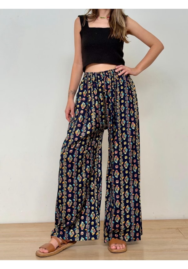Calça Indiana Cogumelo azul