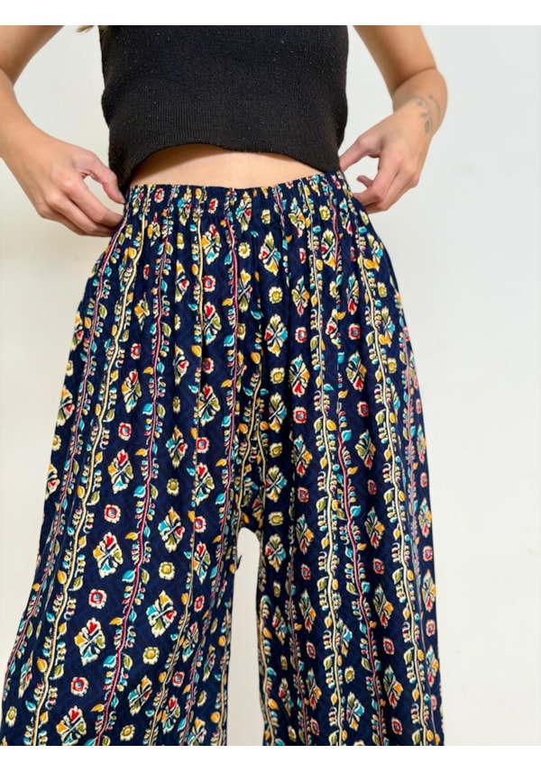 Calça Indiana Cogumelo azul