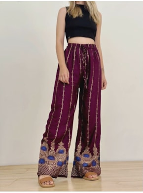 Calça Lótus Pantalona - Roxa