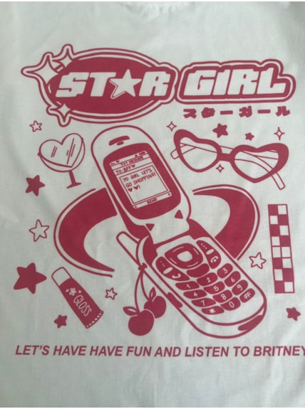 Camiseta 2000 Star Girl - Off-White