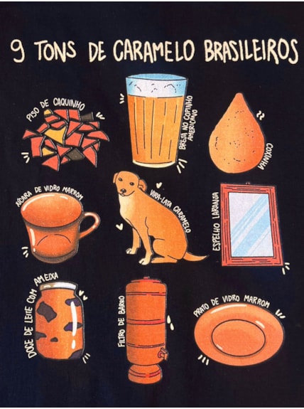Camiseta 9 Tons de Caramelo - Preta