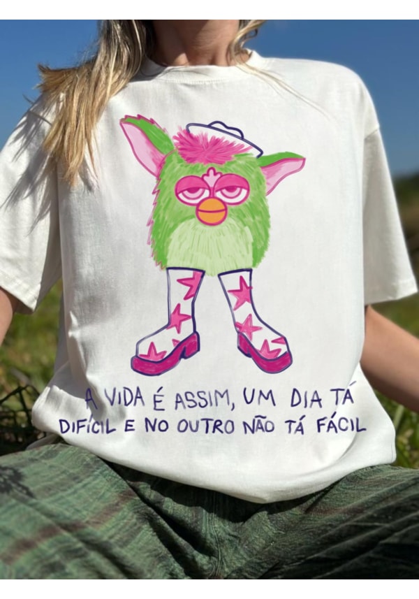 Camiseta A vida é assim - Off-White