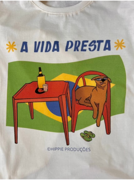 Camiseta A vida presta - Off-White