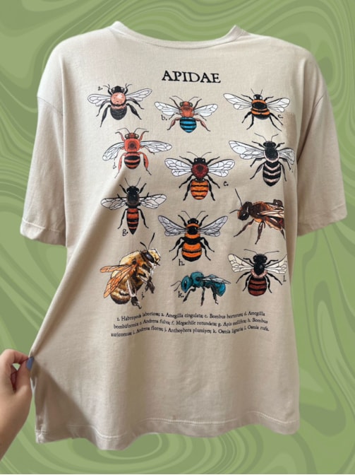 Camiseta Abelhas - Cáqui