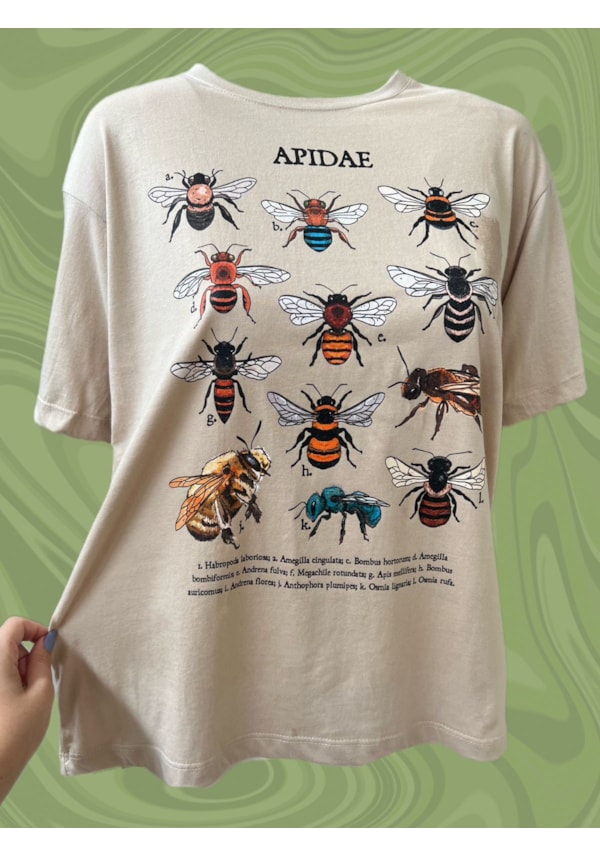 Camiseta Abelhas - Cáqui