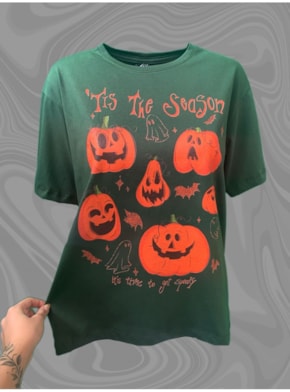 Camiseta Abóboras de Halloween - Verde