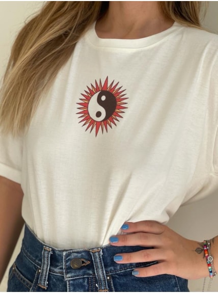 Camiseta Abundância - Off-White - Frente e Verso
