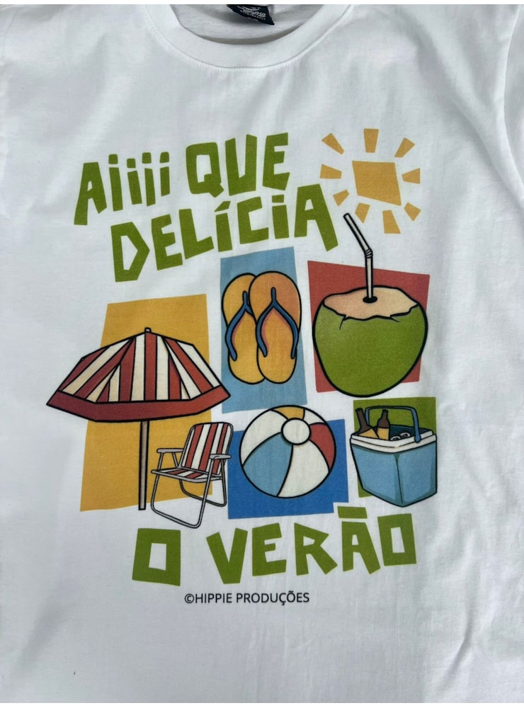 Camiseta Ai que delicia o verão - Off-White — imagem 2